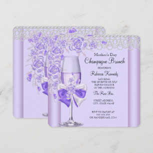 Invitation Jolie Brunch au Champagne de Rose Lilas pour la Fê