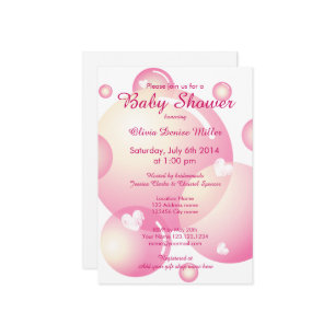 Invitation Jolie bulle de savon rose baby shower fille fête