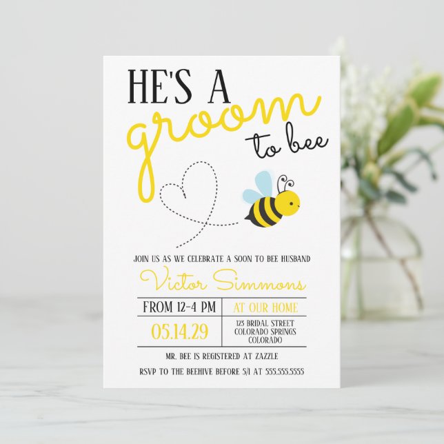 Invitation Jolie chambre jaune à être Wedding shower (Debout devant)