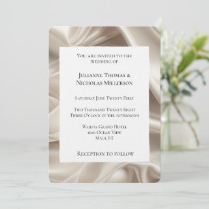 Invitation Jolie Champagne féminine Gold Faux Mariage satin