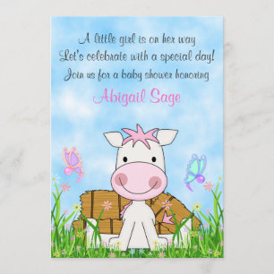 Invitation Jolie Cheval et Filles de foin Baby shower Invitat