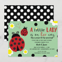 Jolie coccinelle rouge Fleurs vertes Fille Baby Sh