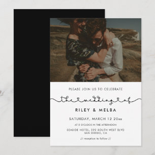 Invitation Jolie connexion de la police de coeur photo mariag