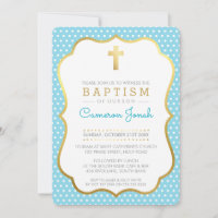 JOLIE CROIX DORÉE joli baptême fantaisie pois bleu