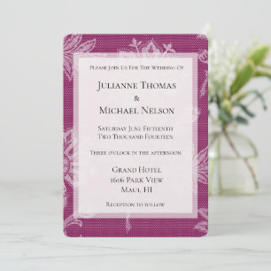 Invitation Jolie dentelle de vin de Bourgogne Mariage romanti