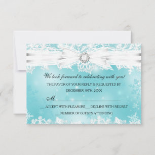 Invitation Jolie dentelle et noeud papillon sarcelle Noël vac