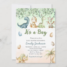 Jolie dinosaure aquarelle 'C'est un garçon' Baby S