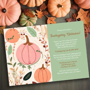 Invitation Jolie Earty Citrouille Foliage Thanksgiving Party