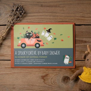 Invitation Jolie Éffrayante Halloween Drive Par Baby shower V