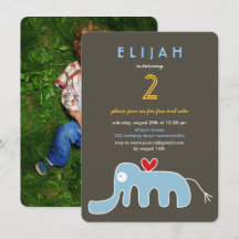 Jolie Éléphant de Dessin Animé Enfants Photo Anniv