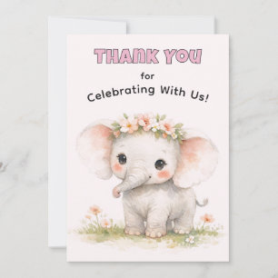Invitation Jolie éléphant de safari aquarelle fille anniversa