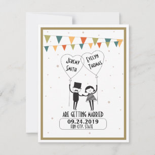 Invitation Jolie et drôle alternative de mariage Enregistrez 