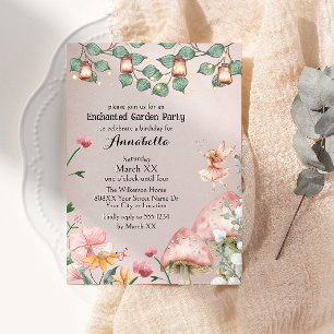 Invitation Jolie Fée Fête de Jardin Enchanté