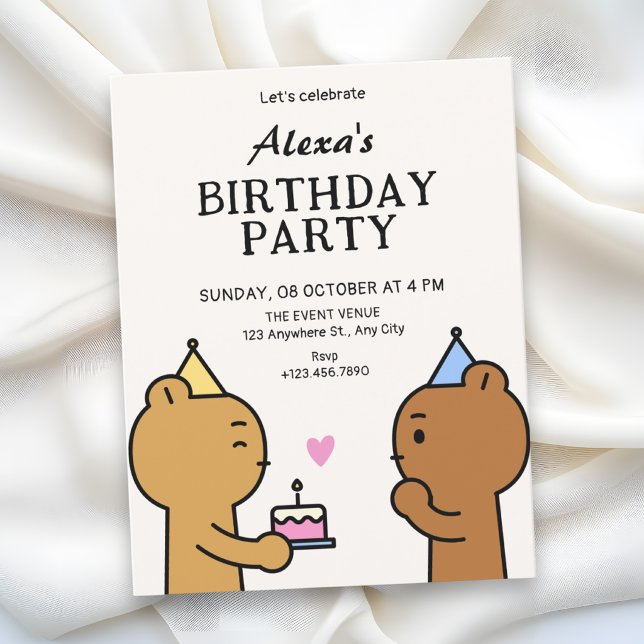 Invitation Jolie fête d'anniversaire (Créateur téléchargé)