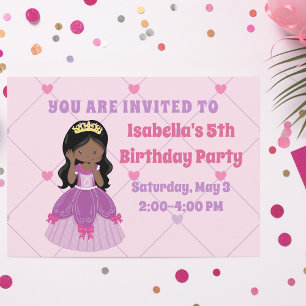 Invitation Jolie fête d'anniversaire de la princesse africain