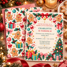 Jolie fête d'anniversaire de Noël au pain d'épices
