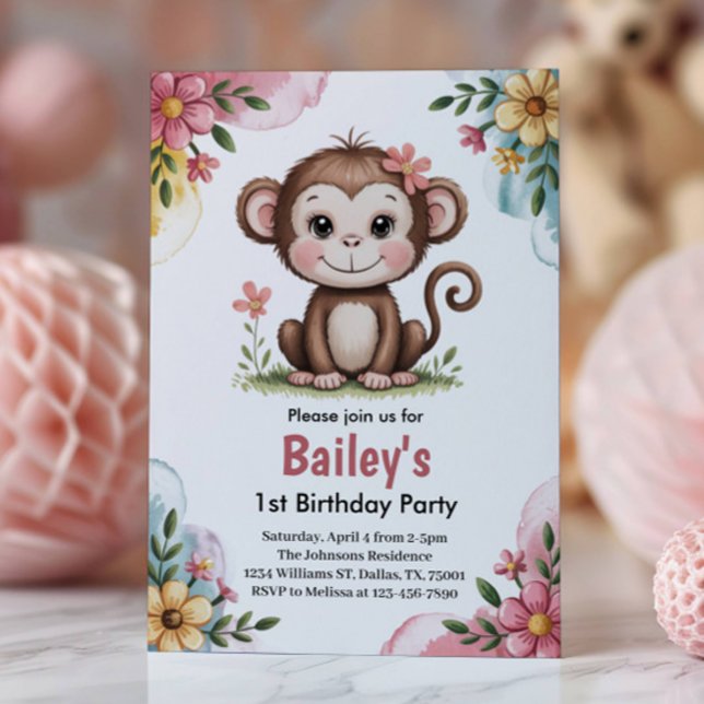 Invitation Jolie fête d'anniversaire pour un enfant rose sing (Créateur téléchargé)