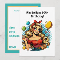 Jolie fête d'anniversaire rétro pour dame 