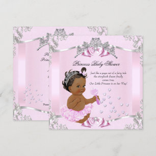 Invitation Jolie Fête de Bébé Princesse Tutu Rose Ethnique