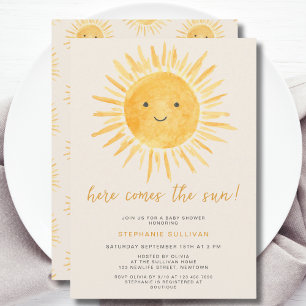 Invitation Jolie Fête de Bébé Voici le Soleil