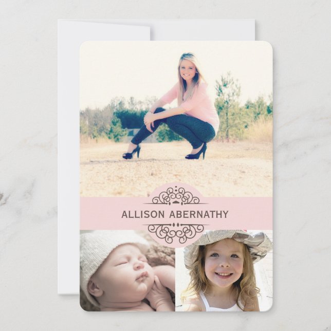 Invitation Jolie fête de graduation photo d'hier et d'aujourd (Devant)