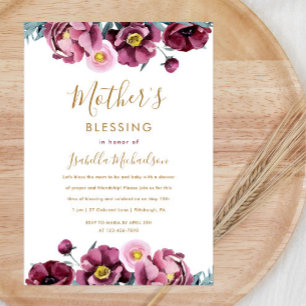 Invitation Jolie fête de la bénédiction de la mère chrétienne