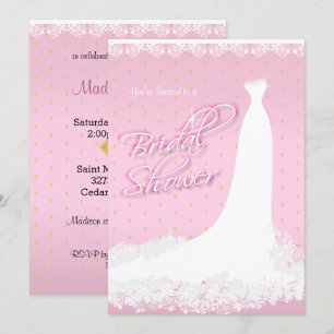 Invitation Jolie Fête de l'mariée religieuse satinée rose