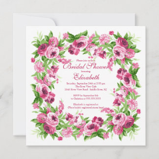 Invitation Jolie Fête de l'mariée rose