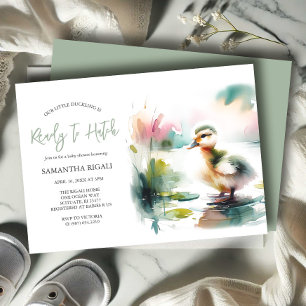 Invitation Jolie Fête de Naissance Canard Aquarelle Genre Neu