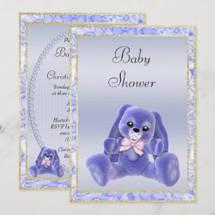 Invitation Jolie Fête de Naissance de Lapin aux Oreilles Tomb