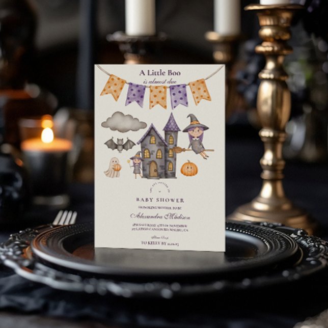 Invitation Jolie Fête de Naissance Halloween Violet (Créateur téléchargé)