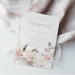 Invitation Jolie fête d'engagement pour le Blush & White Flow