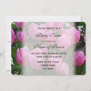 Invitation jolie fête des fleurs de tulipe violette
