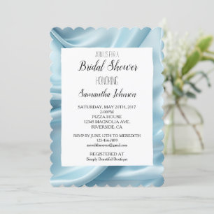 Invitation Jolie Fête des mariées bleu clair Faux Satin