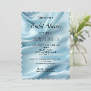 Invitation Jolie Fête des mariées bleu clair Faux Satin