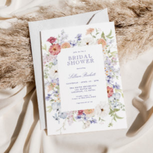 Invitation Jolie Fête des mariées de charpente fleurie Pastel