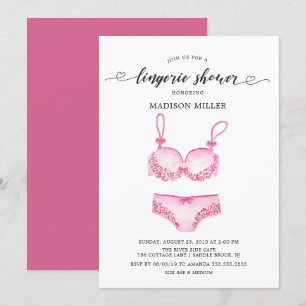 Invitation Jolie Fête des mariées de lingerie rose
