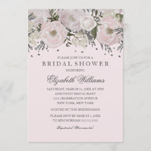 Invitation Jolie Fête des mariées rose Fleur d'Argent