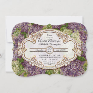 Invitation Jolie Fête des mariées Vintage moderne Lilac Flora