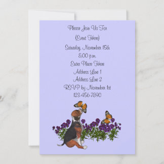 Invitation Jolie fête des papillons Beagles