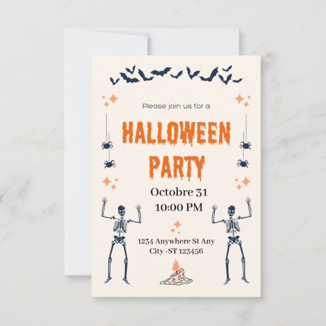 Invitation Jolie fête d'Halloween (Devant)