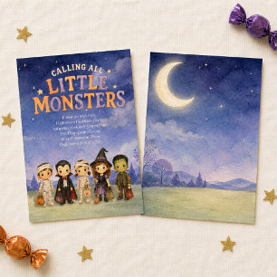 Invitation Jolie fête d'Halloween pour enfants en costumes