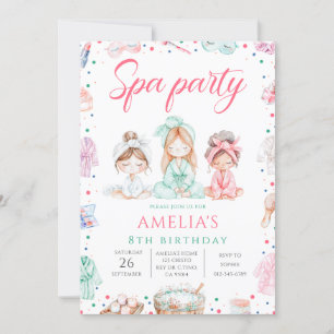 Invitation Jolie fête Spa Filles Anniversaire