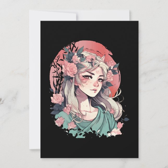 Invitation Jolie Fille Anime (Devant)