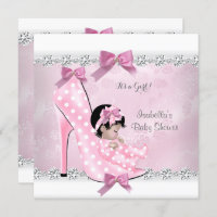 Jolie fille Baby shower rose diamant haut talon D