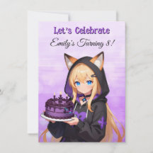 Jolie Fille d'Anime et Fête d'Anniversaire de Fill