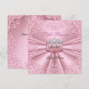 Invitation Jolie fille de Baby Shower Couronne rose princesse