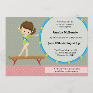 Invitation Jolie fille de gymnastique