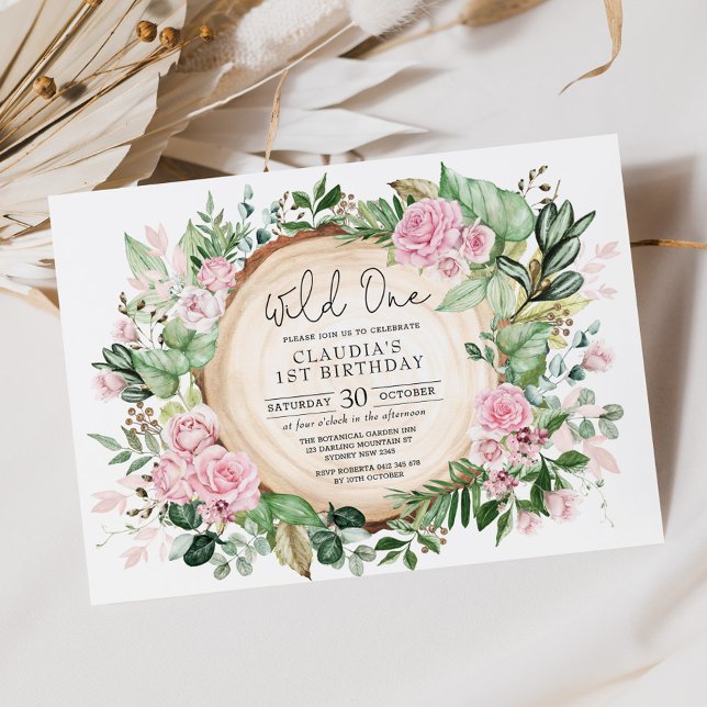 Invitation Jolie Fille Fille Rose Blush Fille Anniversaire (Créateur téléchargé)