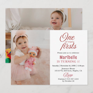 Invitation Jolie Fille Un des nombreux Premiers 2 Photo 1er A